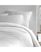 Parure housse de couette 100% Satin de Coton Olivia blanche