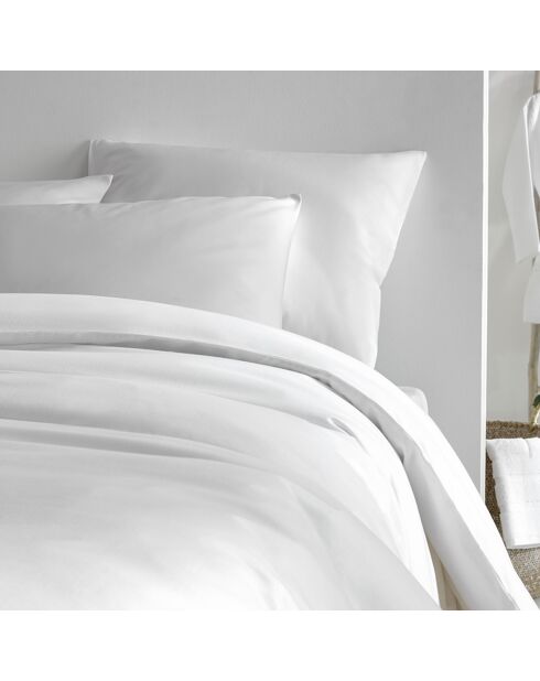 Parure housse de couette 100% Satin de Coton Olivia blanche