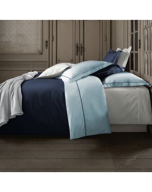 Parure housse de couette en Percale de Coton Bumblebee bleu/bleu marine