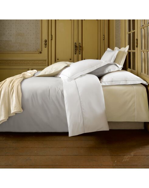 Parure housse de couette  en Percale de Coton Bumblebee blanc/argenté