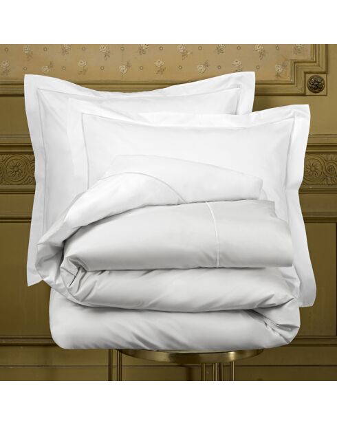 Parure housse de couette  en Percale de Coton Bumblebee blanc/argenté