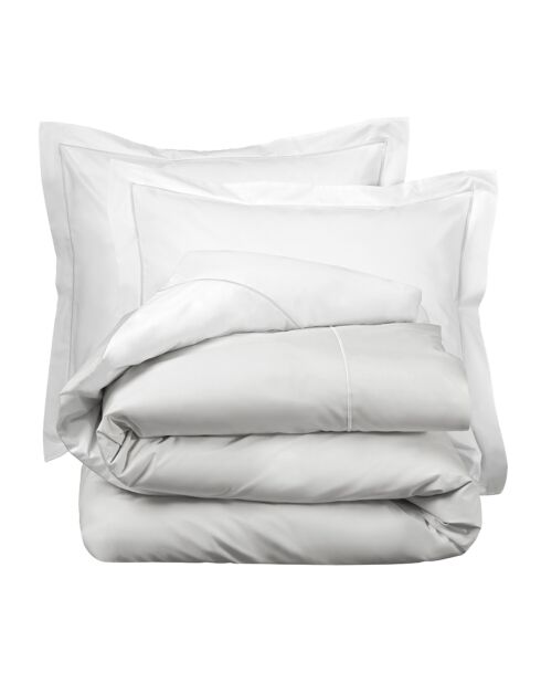 Parure housse de couette  en Percale de Coton Bumblebee blanc/argenté