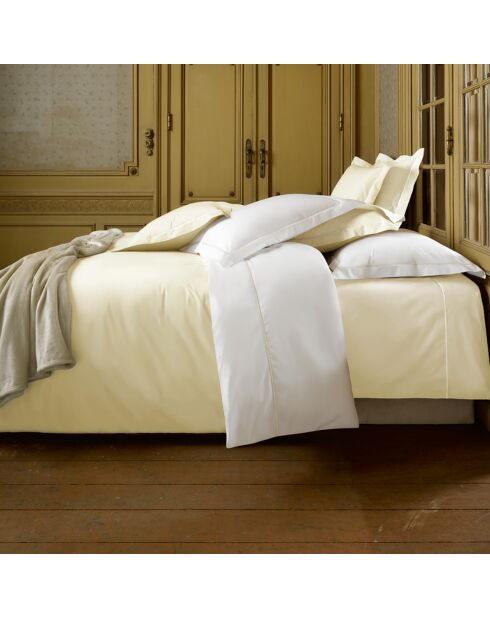 Parure housse de couette  en Percale de Coton Bumblebee blanc/ivoire