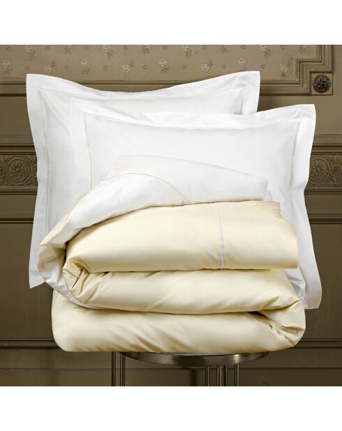 Parure housse de couette  en Percale de Coton Bumblebee blanc/ivoire