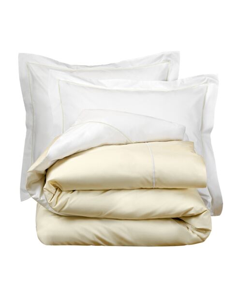 Parure housse de couette  en Percale de Coton Bumblebee blanc/ivoire