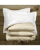 Parure housse de couette  en Percale de Coton Bumblebee blanc/beige