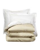 Parure housse de couette  en Percale de Coton Bumblebee blanc/beige