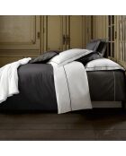 Parure housse de couette  en Percale de Coton Bumblebee blanc/gris foncé