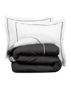 Parure housse de couette  en Percale de Coton Bumblebee blanc/gris foncé