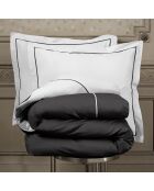 Parure housse de couette  en Percale de Coton Bumblebee blanc/gris foncé
