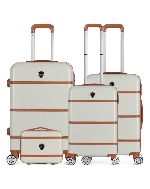 3 Valises + Vanity 4 roues Walter 55/65/75 cm beiges