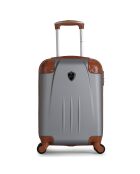 Valise Cabine 4 roues simples Henry-E 50 cm argentée