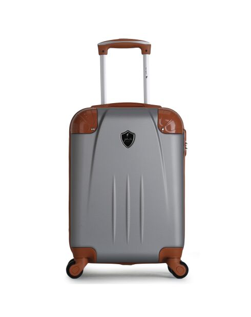 Henry-E, silberner 4-Rad-Kabinenkoffer mit einem Rad, 50 cm