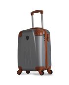 Valise Cabine 4 roues simples Henry-E 50 cm argentée