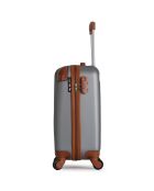 Valise Cabine 4 roues simples Henry-E 50 cm argentée