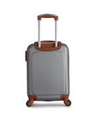 Valise Cabine 4 roues simples Henry-E 50 cm argentée