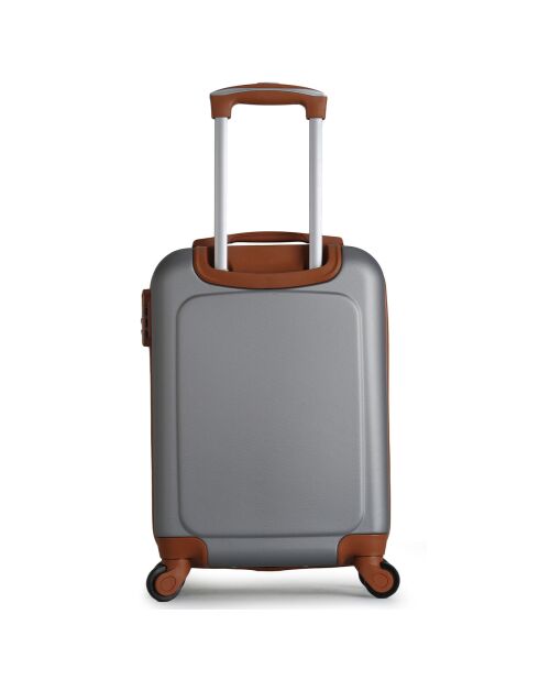 Valise Cabine 4 roues simples Henry-E 50 cm argentée