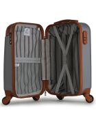 Valise Cabine 4 roues simples Henry-E 50 cm argentée