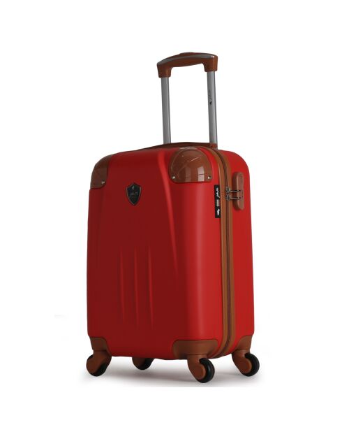 Henry-E 50 cm rode cabinekoffer met 4 wielen en één wiel