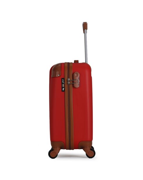 Henry-E 50 cm rode cabinekoffer met 4 wielen en één wiel