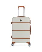 Valise Cabine 4 roues simples Walter 52 cm beige