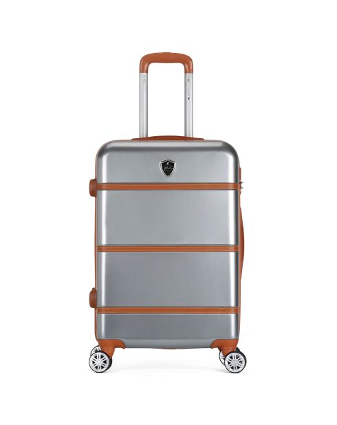Valise Cabine 4 roues simples Walter 52 cm argentée