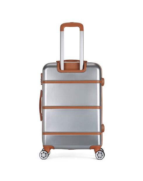 Valise Cabine 4 roues simples Walter 52 cm argentée