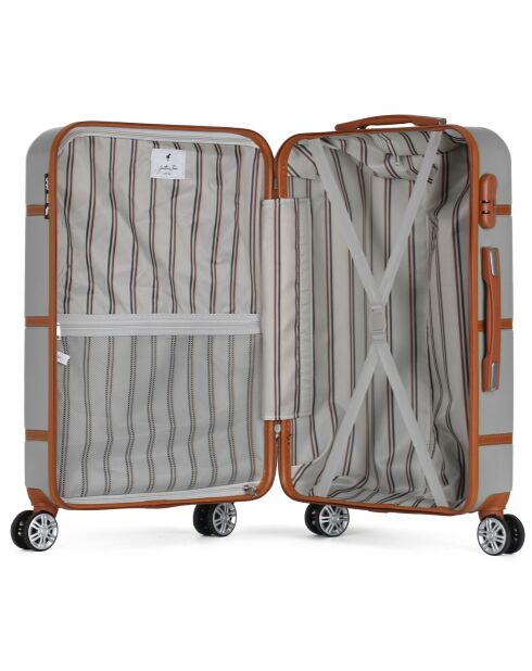 Valise Cabine 4 roues simples Walter 52 cm argentée