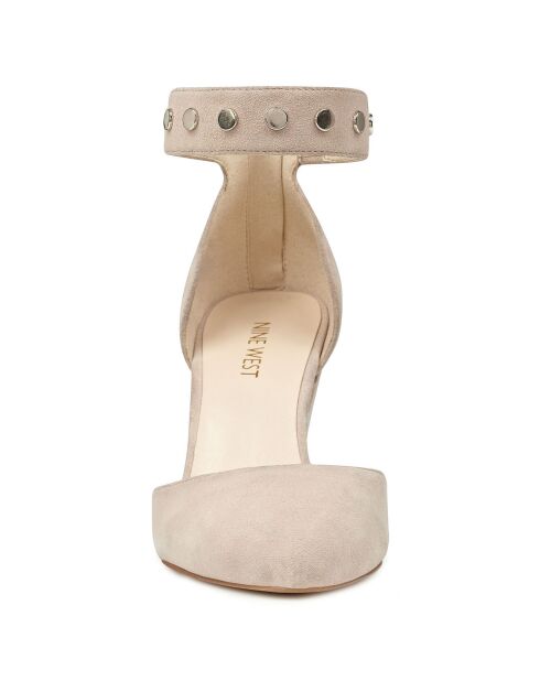 Escarpins en Velours de Cuir Sharmain beiges - Talon 8.5 cm