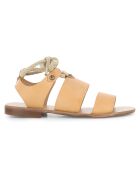 Sandales en Cuir Fauve nude