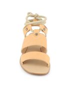 Sandales en Cuir Fauve nude