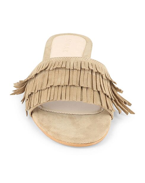 Mules Wendy in pelle velluto beige