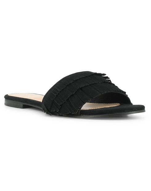 Mules en Velours de Cuir Wendy noires