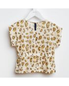 Blouse Anneke en Coton imprimé écrue