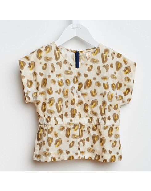 Blouse Anneke en Coton imprimé écrue