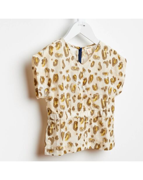 Blouse Anneke en Coton imprimé écrue