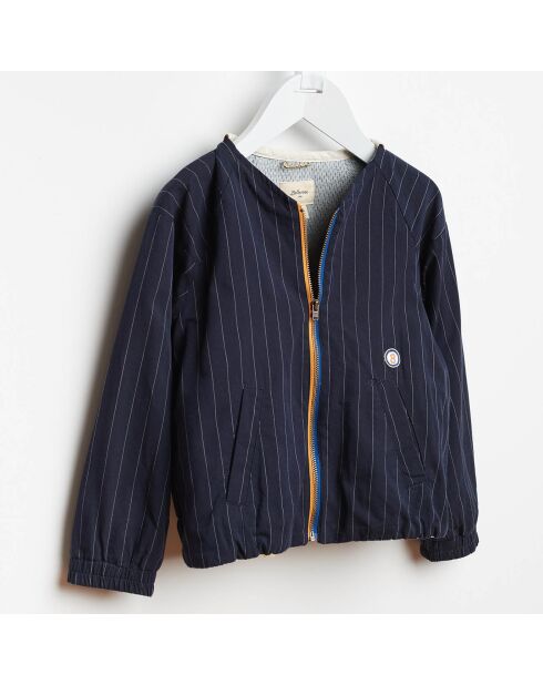 Veste Looper en Coton rayée bleu nuit