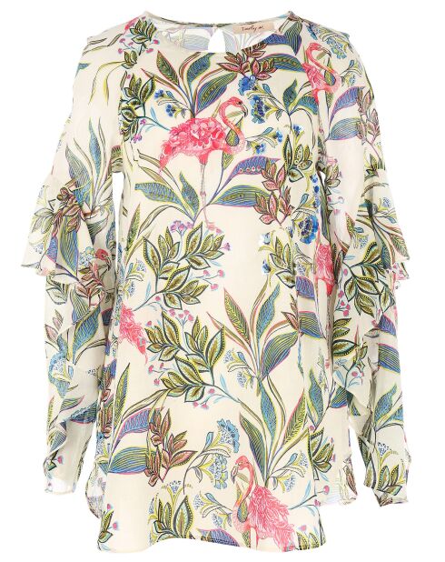 Blouse Goelette imprimé plante blanche