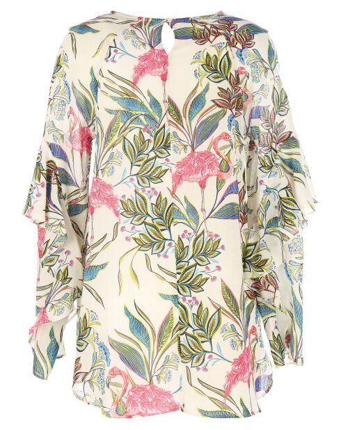 Blouse Goelette imprimé plante blanche