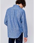 Chemise regular en Lin & Coton Goat à motifs étoiles bleue