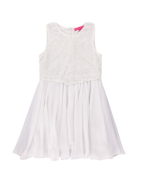 Robe Stella croptop perles blanche