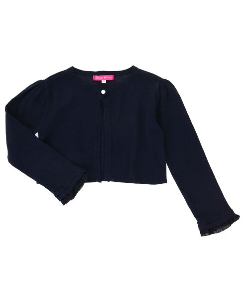 Gilet Romane manches volantées bleu marine