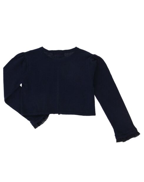 Gilet Romane manches volantées bleu marine