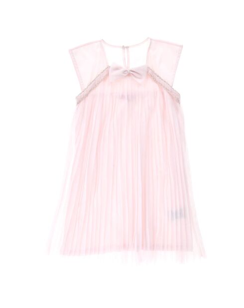 Robe Solene plissée & perles fantaisies rose clair