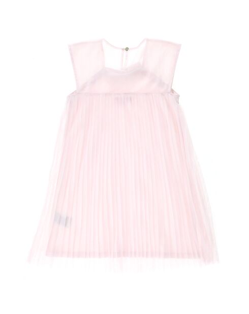 Robe Solene plissée & perles fantaisies rose clair