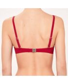 Haut de maillot de bain Bandeau à coques drapé rouge