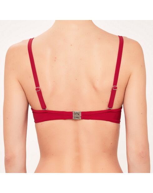 Haut de maillot de bain Bandeau à coques drapé rouge