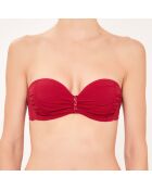 Haut de maillot de bain Bandeau à coques drapé rouge
