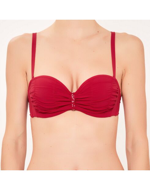 Costume da bagno a fascia croque con coppa da D a F rosso