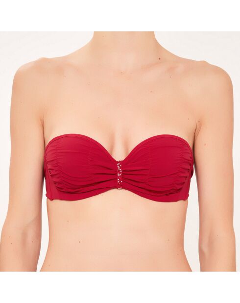 Costume da bagno a fascia croque con coppa da D a F rosso